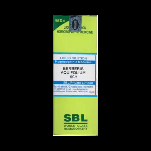 SBL Berberis Aquifolium Dilution 6 CH (1 Bottle of 30 ml Dilution)