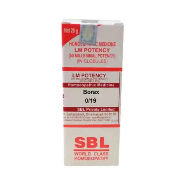 SBL Borax 0/19 LM (1 Bottle of 20 gm Globules)