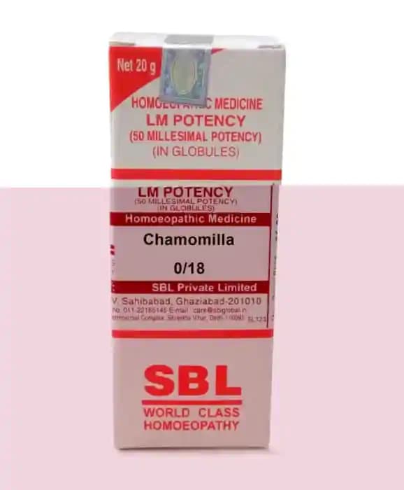 SBL Chamomilla 0/18 LM (1 Bottle of 20 gm Globules)