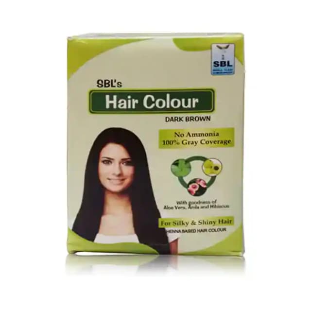 SBL Hair Colour 12 Sachets Dark Brown (1 Box Of 192 gm Powder)