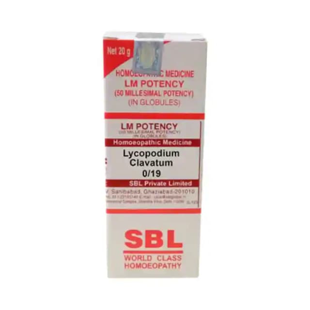 SBL Lycopodium Clavatum 0/19 LM (1 Bottle of 20 gm Globules)