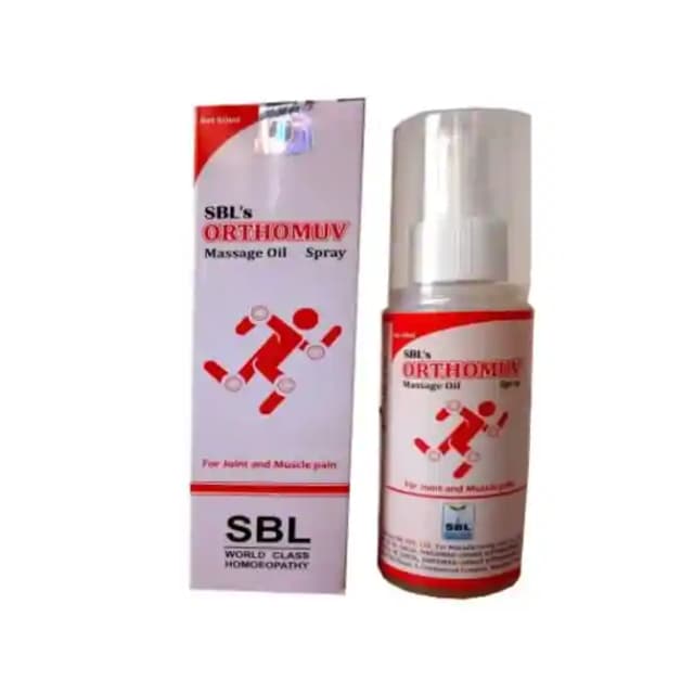 SBL Orthomuv Massage Oil Spray (1 Bottle of 60 ml Spray)