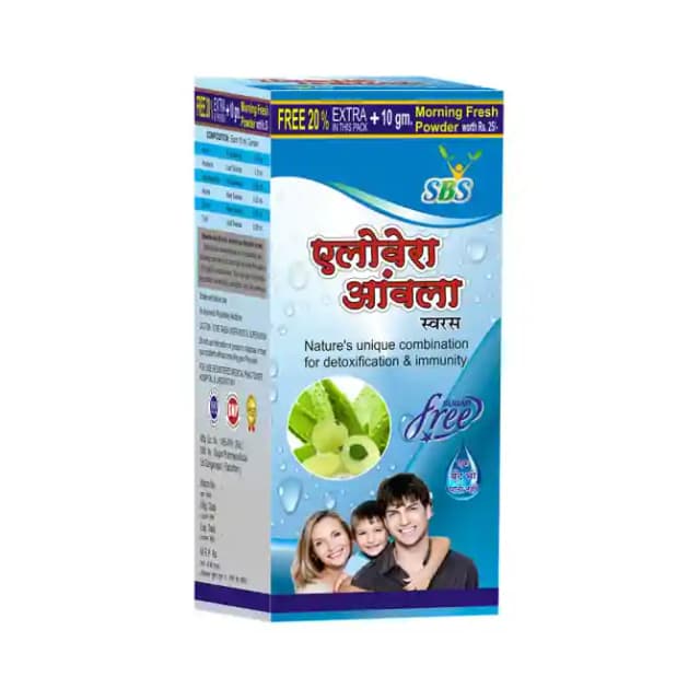 SBS Aloevera Amla Swaras Sugar Free (1 Bottle of 500 ml Juice)