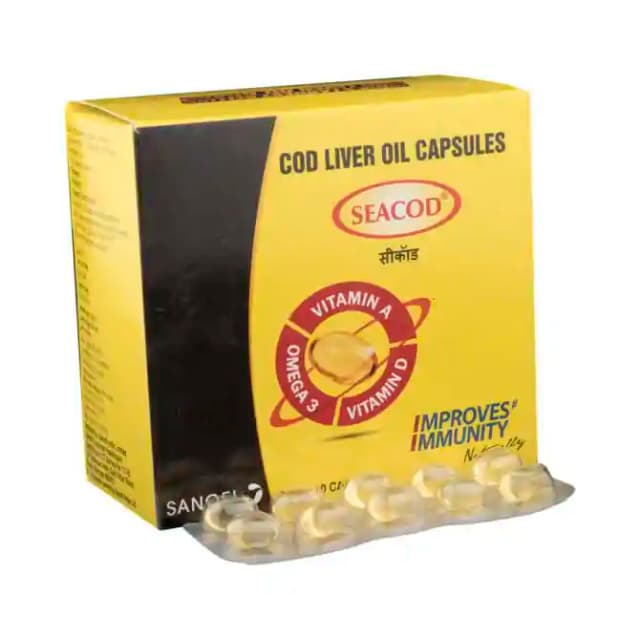 Seacod Cod Liver Oil Capsule (1 Strip Of 10 soft gelatin capsules)
