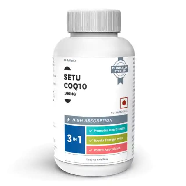 Setu CoQ10 Softgels (1 Bottle of 30 soft gelatin capsules)
