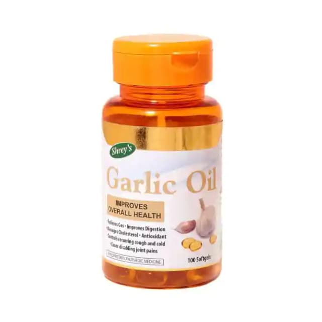 Shreys Garlic Oil Softgels (1 Bottle of 60 soft gelatin capsules)