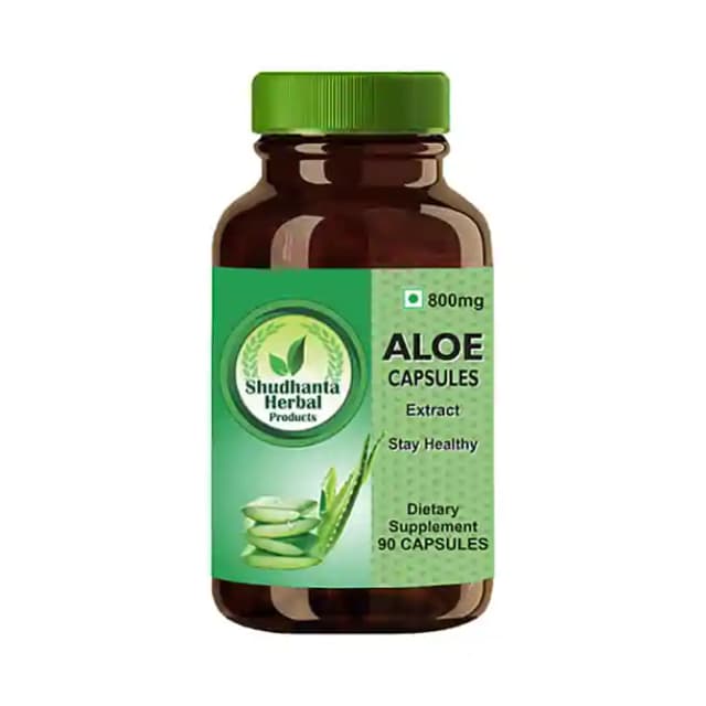 Shudhanta Herbal Aloe 800mg (1 Bottle of 90 capsules)