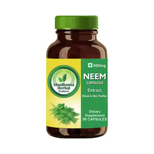 Shudhanta Herbal Neem 800mg (1 Bottle of 90 capsules)