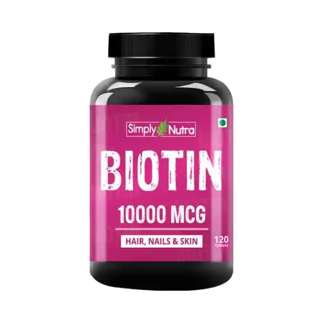 Simply Nutra Biotin 10000mcg (1 Bottle of 120 tablets)