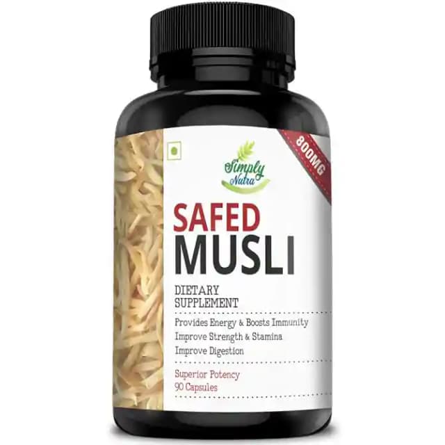 Simply Nutra Safed Musli (1 Bottle of 90 capsules)
