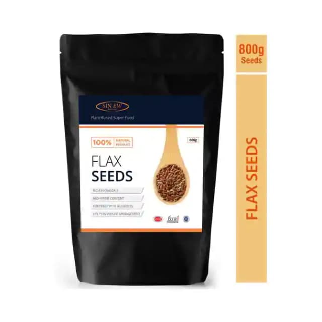 Sinew Nutrition Flax Seeds Plain (1 Packet Of 800 gm Seeds)