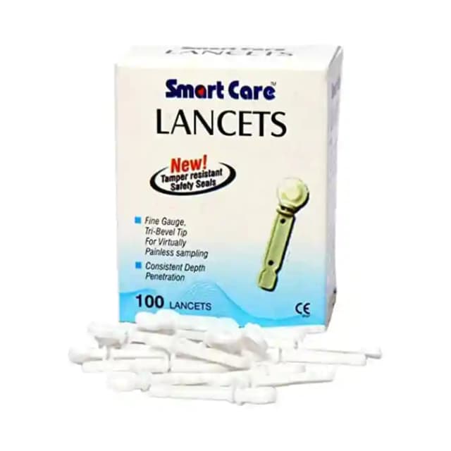 Smart Care Lancets Needle Flat White (1 Box Of 100 lancets)