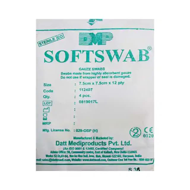 Gauze Swab 7.5 / 7.5 CM Softswab 7.5 x 7.5 cm (1 Packet Of 4 swabs)