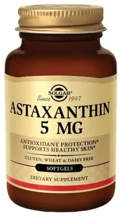 Solgar Astaxanthin 5mg Softgels (1 Bottle of 60 soft gelatin capsules)