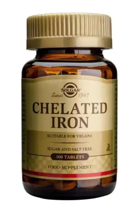 Solgar Chelated Iron (1 Bottle of 100 tablets)