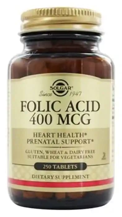 Solgar Folic Acid 400mcg (1 Bottle of 250 tablets)