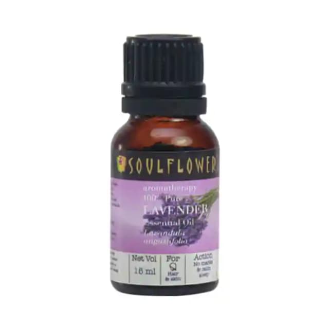 Soulflower Lavender Essential Oil (1 Bottle of 15 ml Oil)