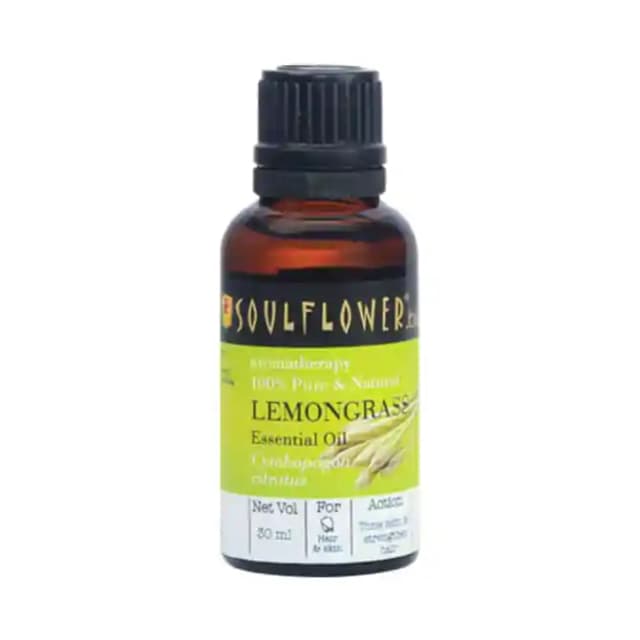 Soulflower Lemongrass Essential Oil (1 Bottle of 30 ml Oil)