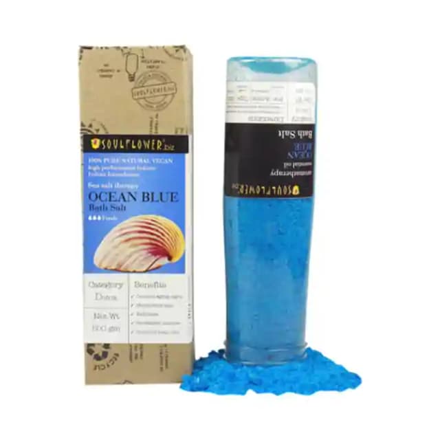 Soulflower Ocean Blue Bath Salt (1 Bottle of 500 gm Powder)