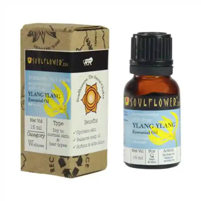 Soulflower Ylang Ylang Essential Oil (1 Bottle of 15 ml Oil)