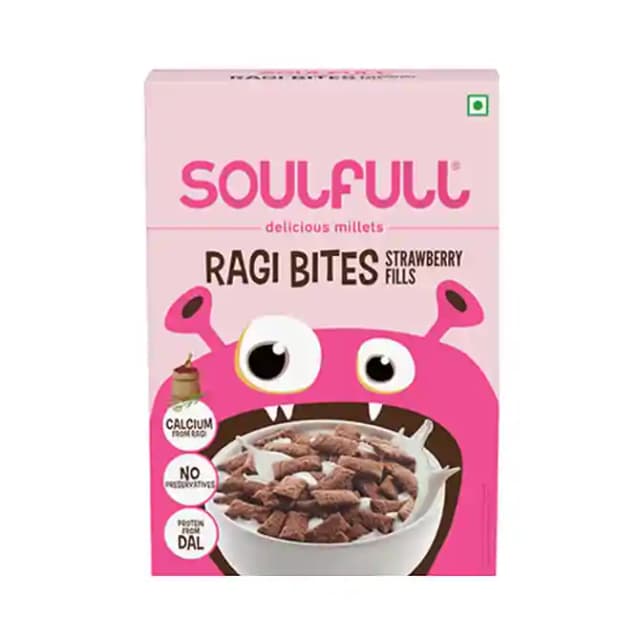 Soulfull Ragi Bites Fills Strawberry (1 Box Of 250 gm Snacks)