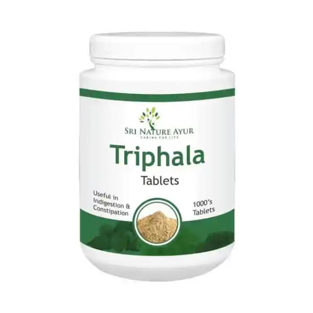 Sri Nature Ayur Triphala (1 Bottle of 1000 tablets)