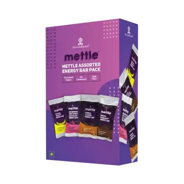 Swasthum Mettle Energy Bar Assorted (1 Box Of 8 bars)
