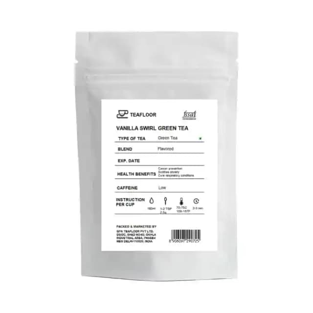 Teafloor Green Tea Vanilla Swirl (1 Packet Of 100 gm Tea)