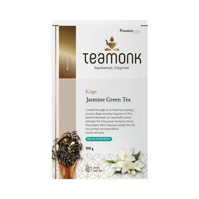 Teamonk Nilgiris Green Tea Jasmine (1 Box Of 100 gm Leaves)