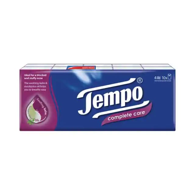 Tempo Handkerchief 4Ply Complete Care (1 Combo packof10 Packs)