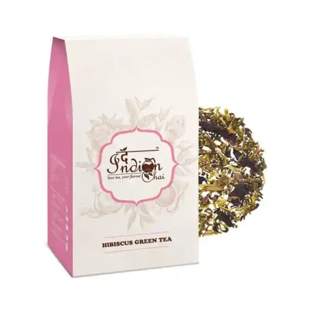 The Indian Chai Hibiscus Green Tea (1 Packet Of 100 gm Tea)