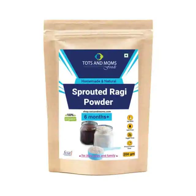 Tots and Moms Sprouted Ragi Powder (1 Packet Of 200 gm Powder)