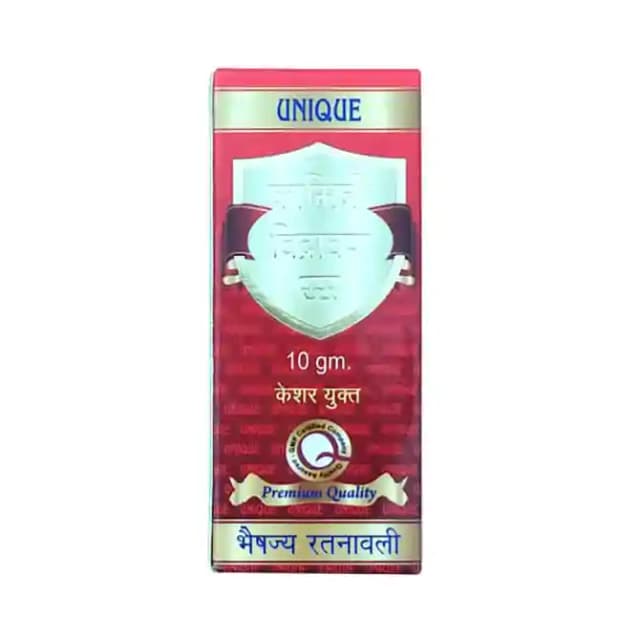 Unique Kamini Vidrawan Ras with Kesar (1 Bottle of 10 gm tablets)