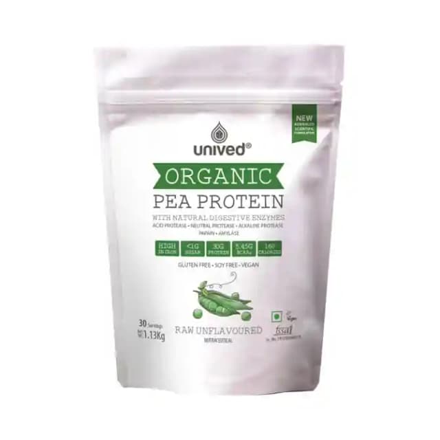 Unived Organic Pea Protein Raw (1 Packet Of 1.13 kg Powder)