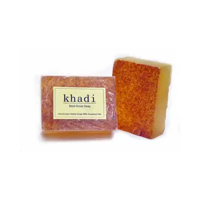 Vagads Khadi Basil Scrub Soap (1 Packet Of 125 gm Soap)