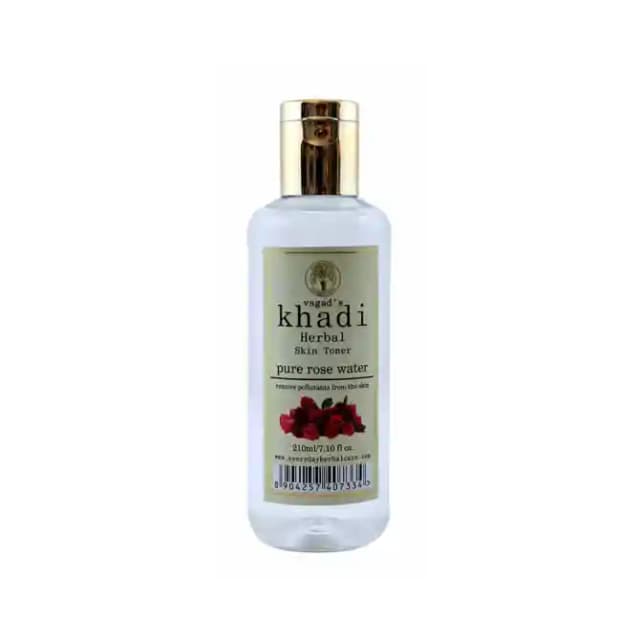 Vagads Khadi Herbal Pure Rose Water (1 Bottle of 210 ml Liquid)