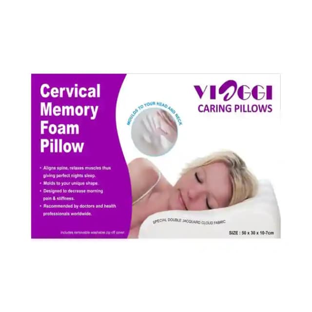 Viaggi Cervical Memory Foam Pillow (1 Box Of 1 Pillow)