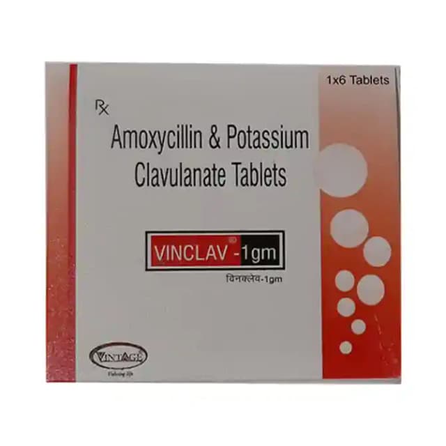 Vinclav 1gm (6 tablets in 1 strip)