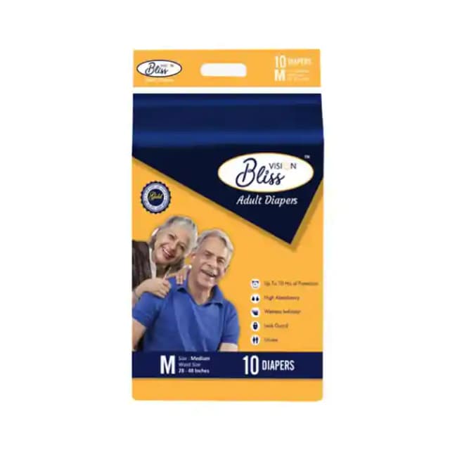 Vision Bliss Adult Diaper Medium (1 Packet Of 10 pieces)