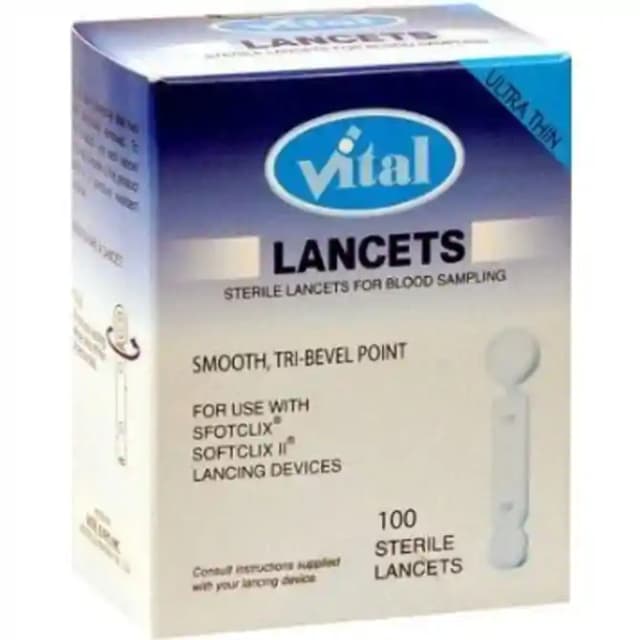 Vital Flat Lancets (1 Box Of 100 lancets)