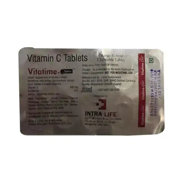 Vitatime C Orange (1 Strip Of 10 Chewable Tablets)