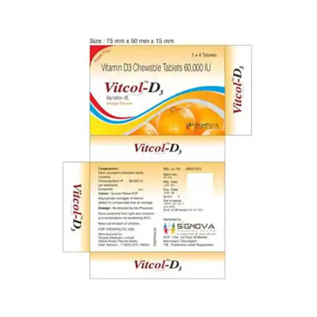 Vitcol D3 (1 Strip Of 4 tablets)