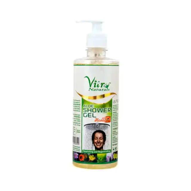 Vitro Naturals Aloe Shower Gel (1 Pump Bottle of 500 ml Gel)
