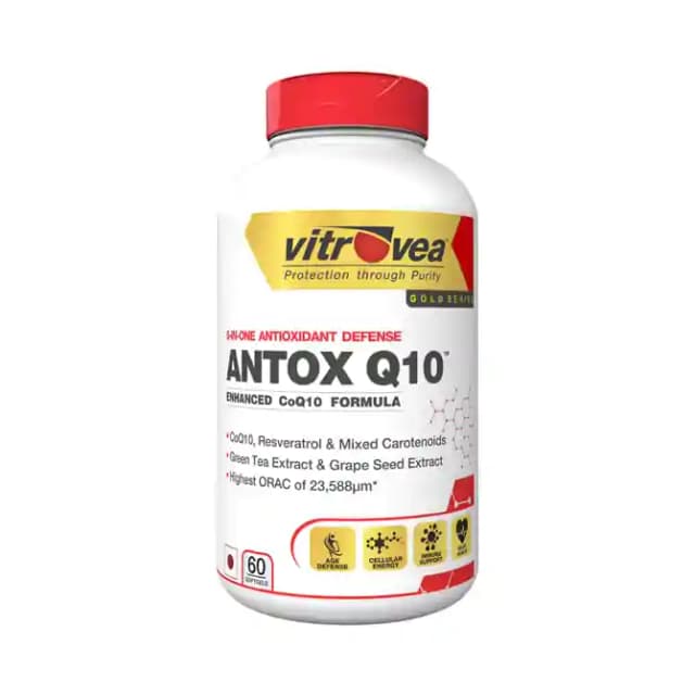 Vitrovea Antox Q10 Softgels (1 Bottle of 60 soft gelatin capsules)