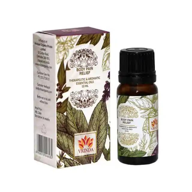 Vrinda Body Pain Relief Essential Oil (1 Bottle of 10 ml Oil)