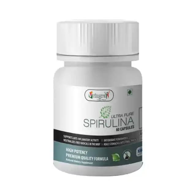 Vringra Ultra Pure Spirulina (1 Bottle of 60 capsules)