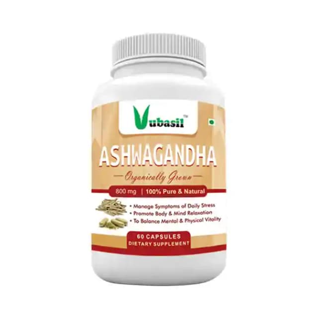 Vubasil Ashwagandha 800mg (1 Bottle of 60 capsules)