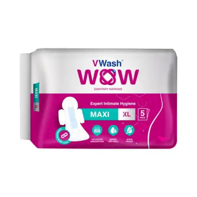 VWash WOW Sanitary Napkin Maxi XL (1 Packet Of 5 pads)
