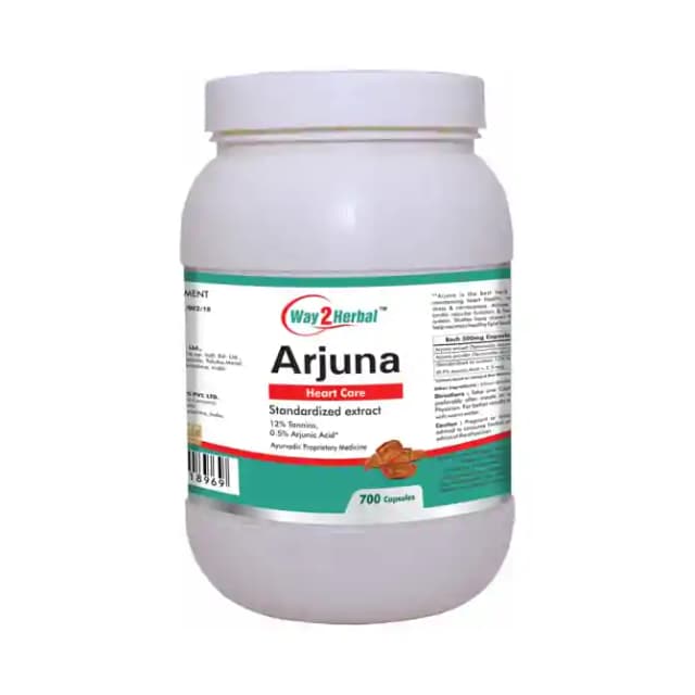 Way2Herbal Arjuna (1 Bottle of 700 capsules)