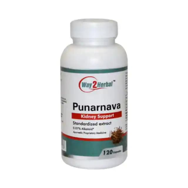 Way2Herbal Punarnava (1 Bottle of 120 capsules)